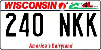 WI license plate 240NKK