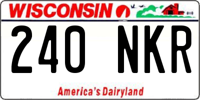 WI license plate 240NKR