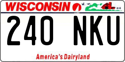WI license plate 240NKU