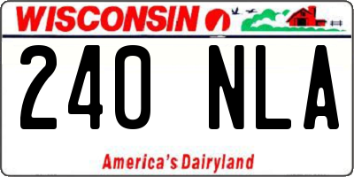 WI license plate 240NLA