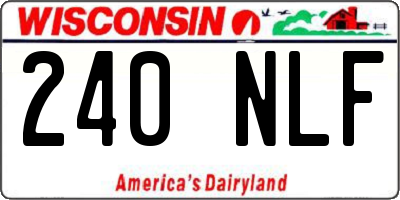 WI license plate 240NLF