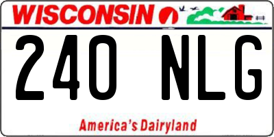 WI license plate 240NLG