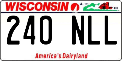WI license plate 240NLL