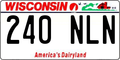 WI license plate 240NLN