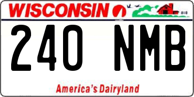 WI license plate 240NMB