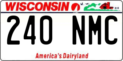 WI license plate 240NMC