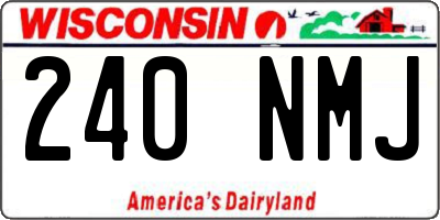 WI license plate 240NMJ