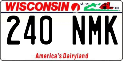 WI license plate 240NMK