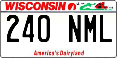 WI license plate 240NML