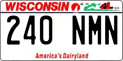 WI license plate 240NMN