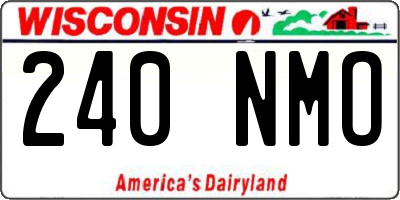 WI license plate 240NMO