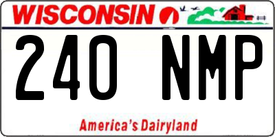 WI license plate 240NMP