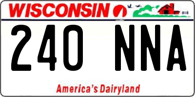 WI license plate 240NNA