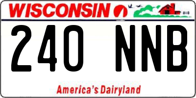 WI license plate 240NNB