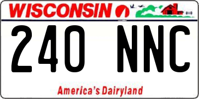 WI license plate 240NNC