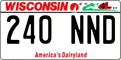 WI license plate 240NND
