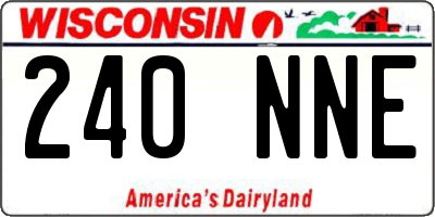 WI license plate 240NNE