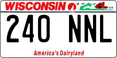WI license plate 240NNL