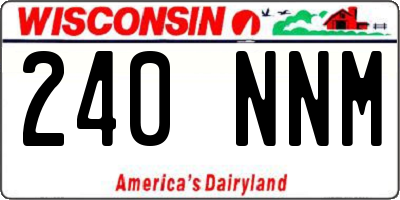 WI license plate 240NNM