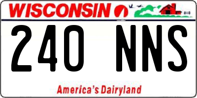 WI license plate 240NNS