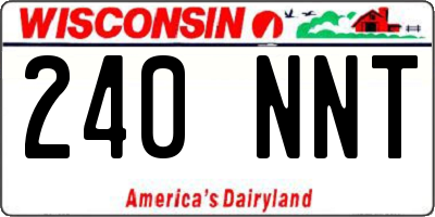 WI license plate 240NNT