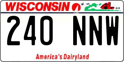WI license plate 240NNW