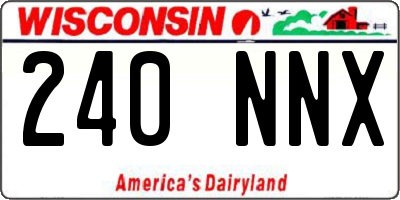 WI license plate 240NNX