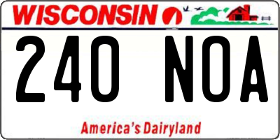 WI license plate 240NOA