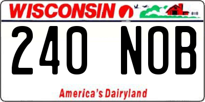 WI license plate 240NOB
