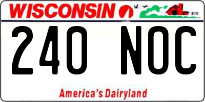 WI license plate 240NOC