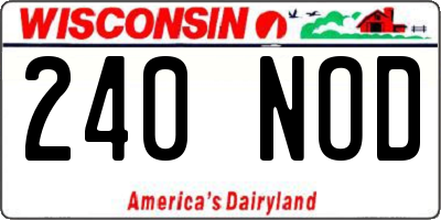 WI license plate 240NOD