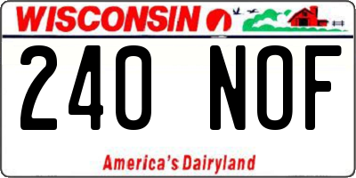 WI license plate 240NOF