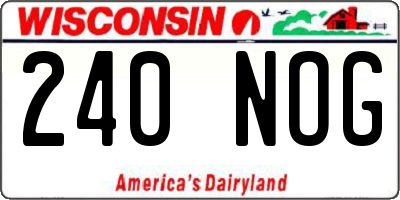 WI license plate 240NOG