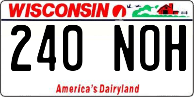 WI license plate 240NOH