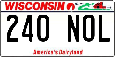 WI license plate 240NOL