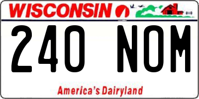 WI license plate 240NOM