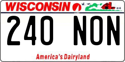WI license plate 240NON