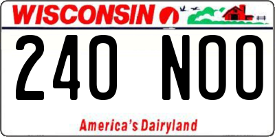 WI license plate 240NOO