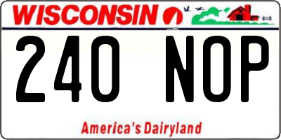 WI license plate 240NOP