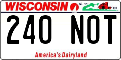 WI license plate 240NOT