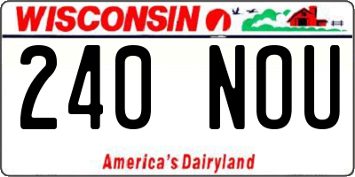 WI license plate 240NOU