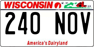 WI license plate 240NOV