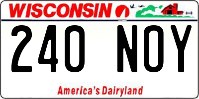 WI license plate 240NOY