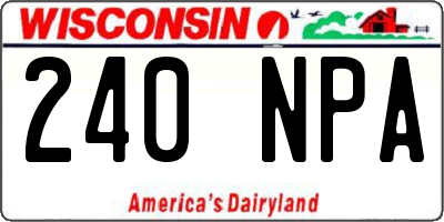 WI license plate 240NPA