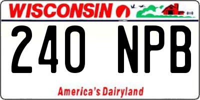 WI license plate 240NPB