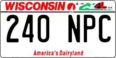 WI license plate 240NPC