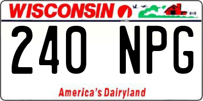 WI license plate 240NPG