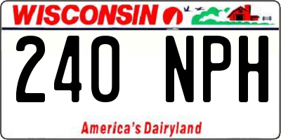 WI license plate 240NPH