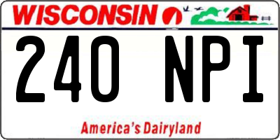 WI license plate 240NPI