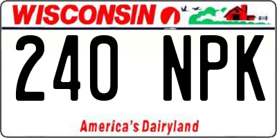 WI license plate 240NPK